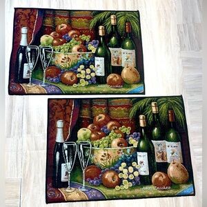 John Zaccheo Fruit And Wine Placemats Set Of 2 18”x12.5”